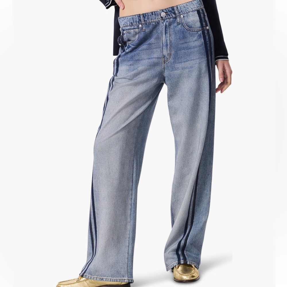 NEW rag & bone Miramar Track Stripe Cotton Terry Sweatpant Jeans in Coney